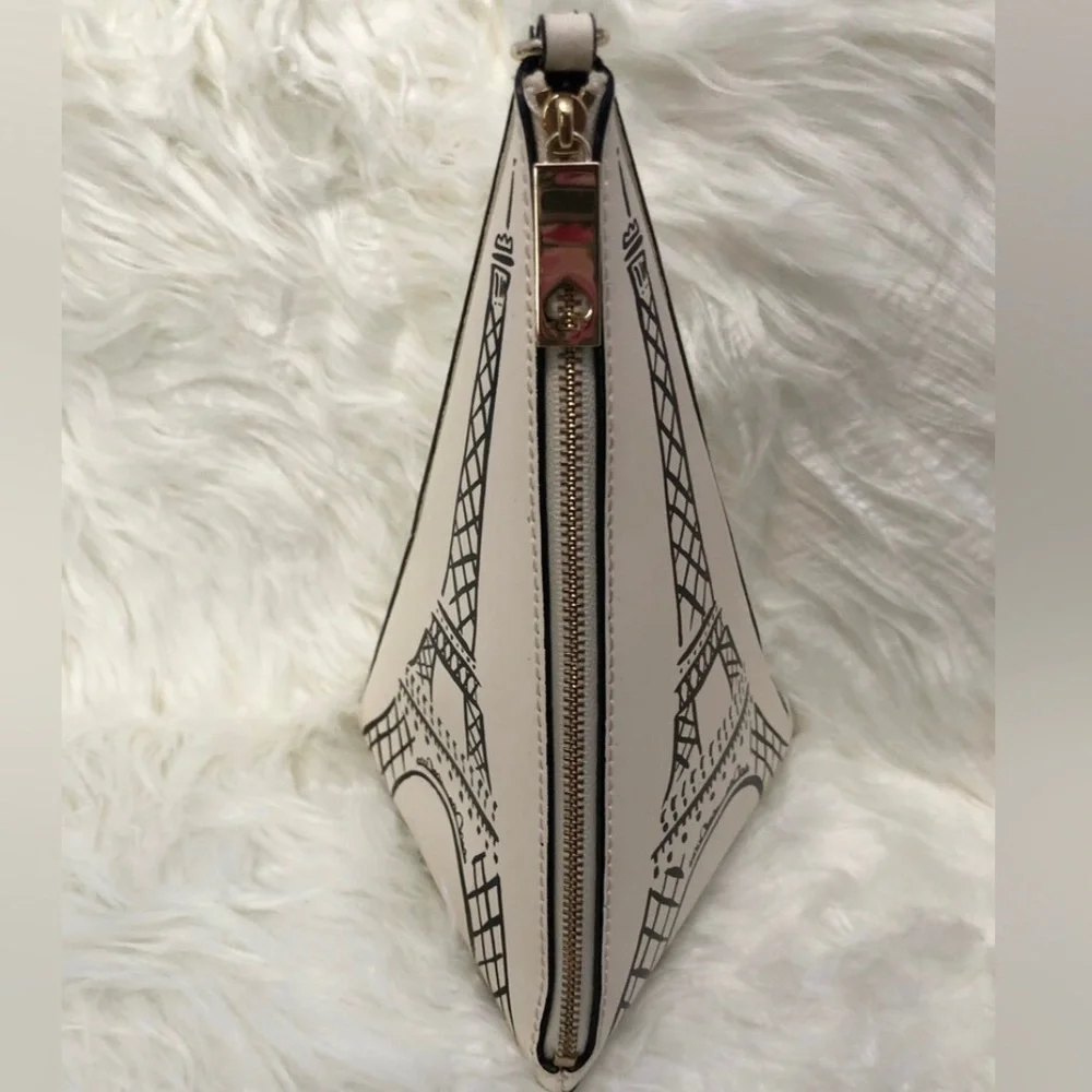 Kate Spade Triangle “Eiffel Tower” Wristlet Novelty Bag in Cement color - Picture 11 of 16
